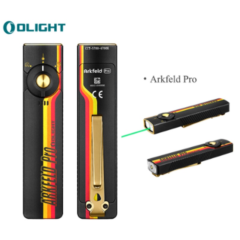 Arkfeld Pro Flat EDC Flashlight with LED Light UV and Laser
