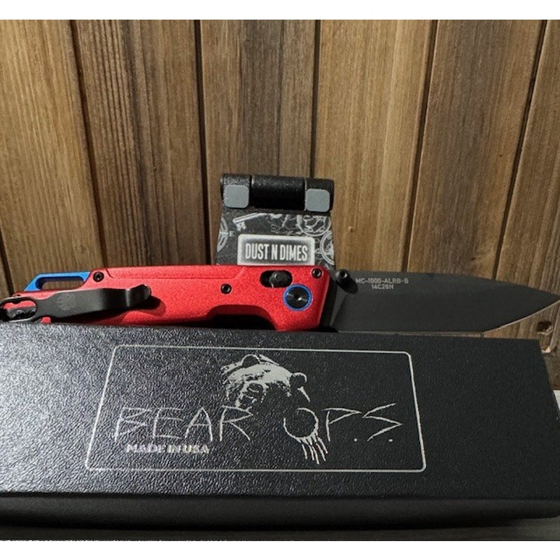 Bear & Son ~ Bear Ops Nekama™ I Red & Blue Aluminum Handle Knife