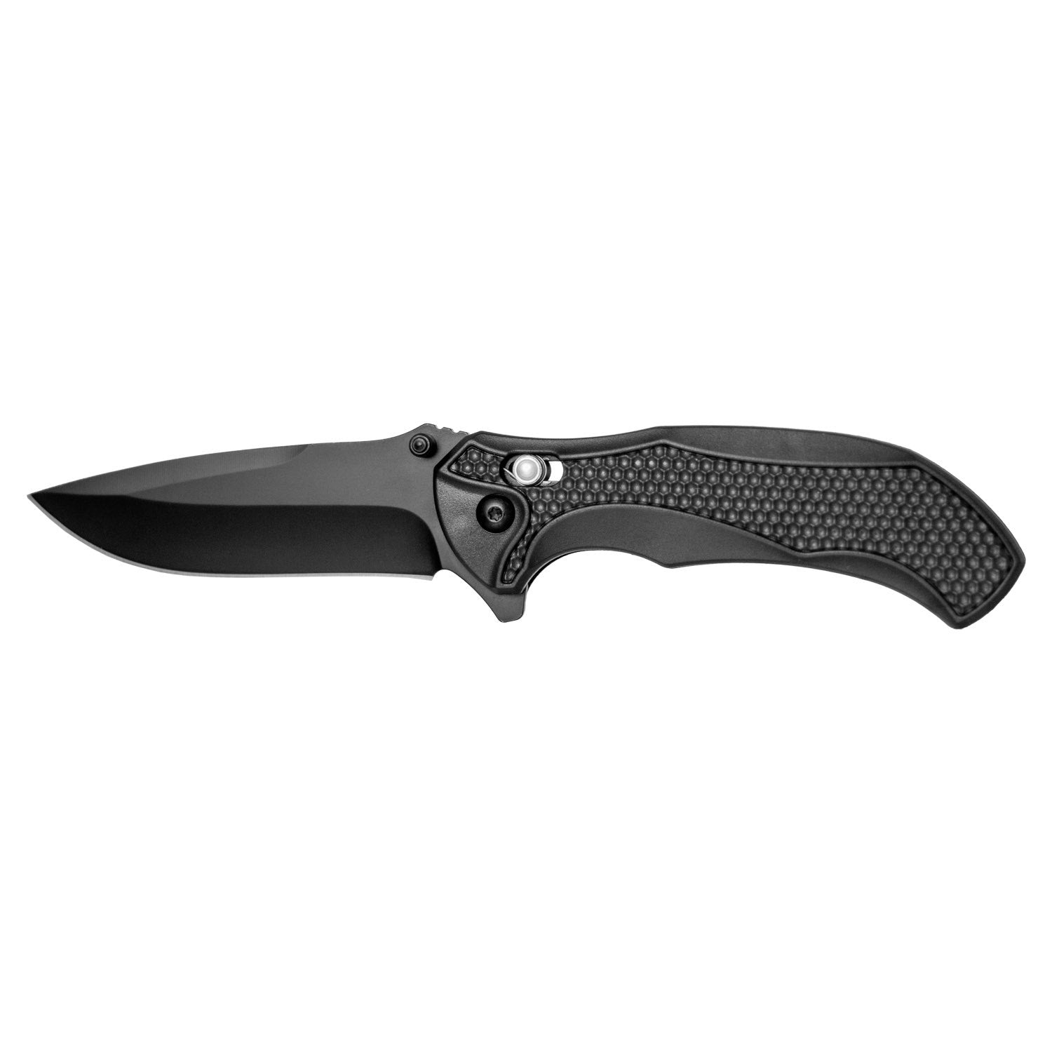 4.75" Hex Grip Spring Assist Folding Pocket Knife - Black