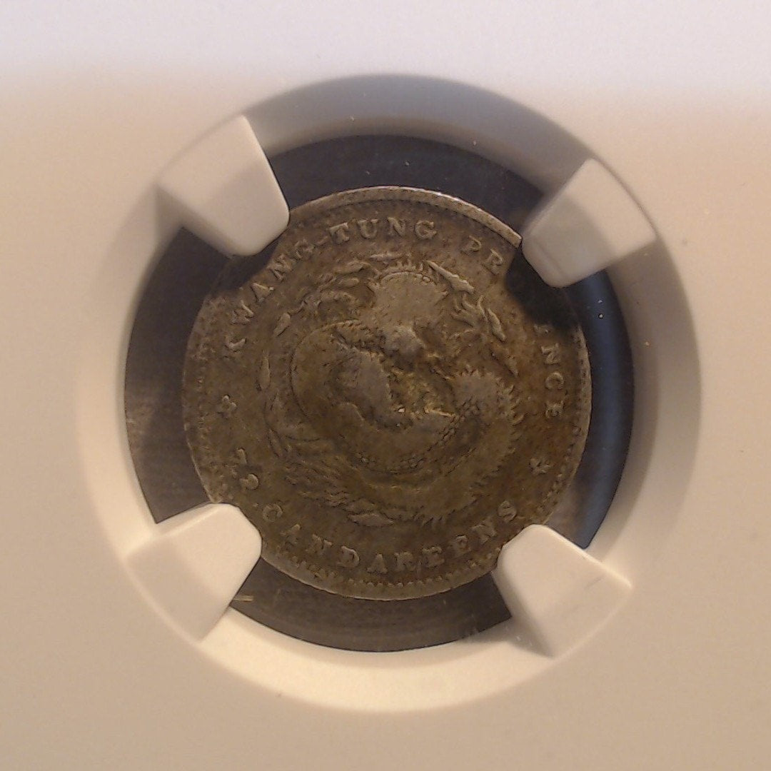 Qty 2 ~ (1890-1908) ~ CHINA KWANGTUNG L&M-136 10C ~ NGC GOOD/FINE CHOPMARKED