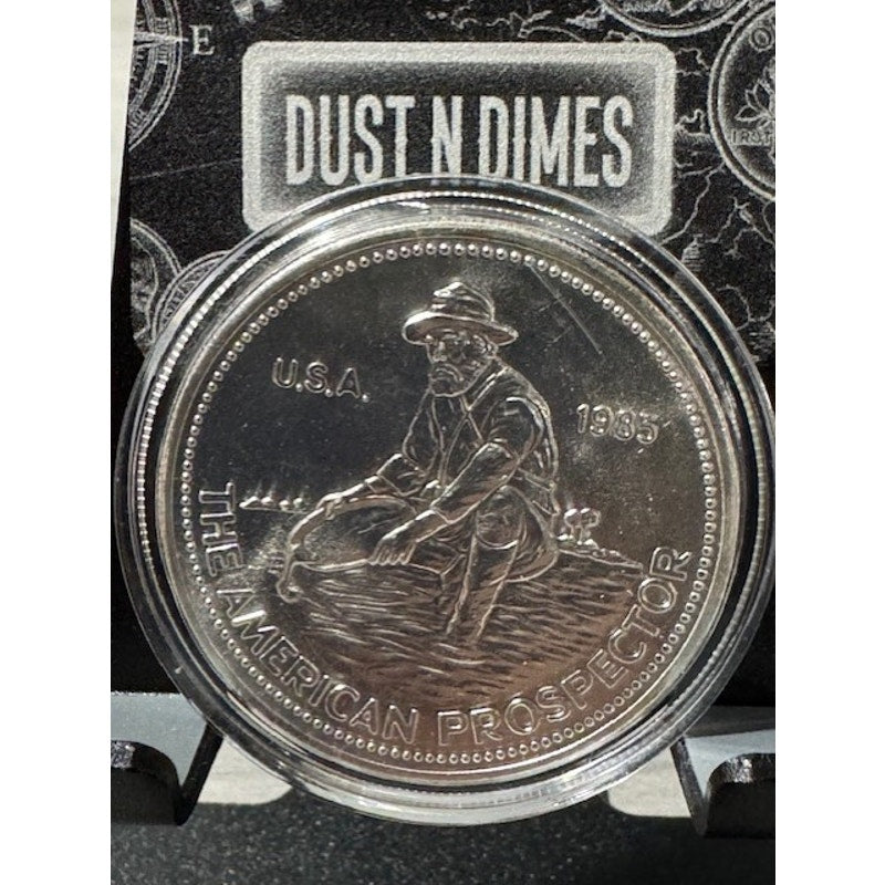 1985 ~1oz .999 Fine Silver ~ Engelhard Prospector ~ Eagle Reverse