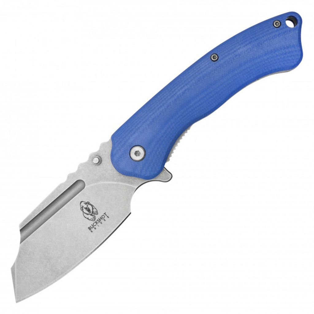 Buckshot Knives ~ 8" Blue D2 Cleaver Pocket Knife ~ PBB11BL