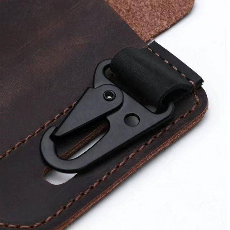EDC Leather Knife Case & Flashlight Slot Tactical Pack: 1 Pouch