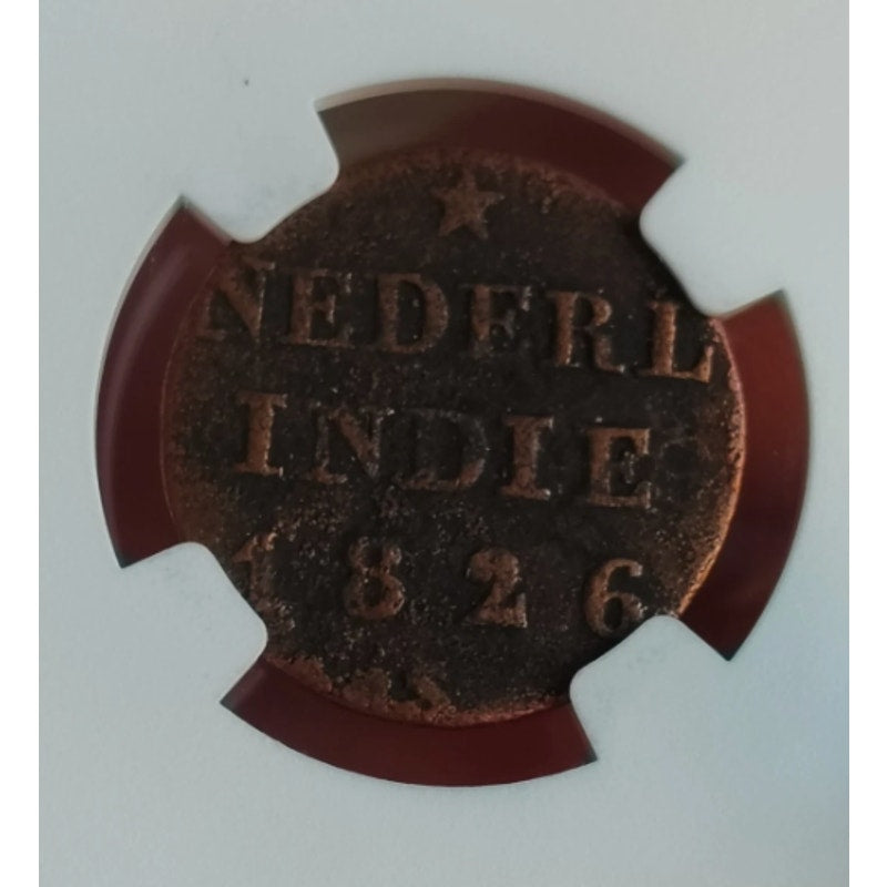 1814-1840 N.E. Indies Fractional Stuiver Willem 1 NGC Genuine Spice Islands