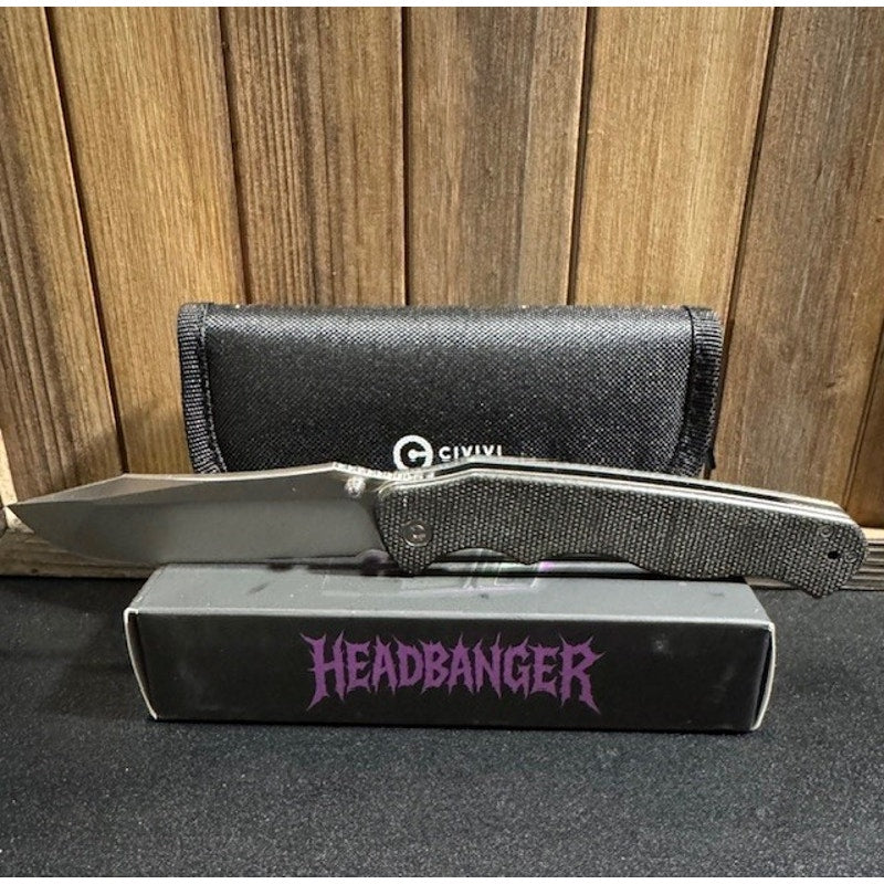 CIVIVI HEADBANGER ~ Liner Lock Knife ~ Green Micarta (3.8" Satin Nitro V)
