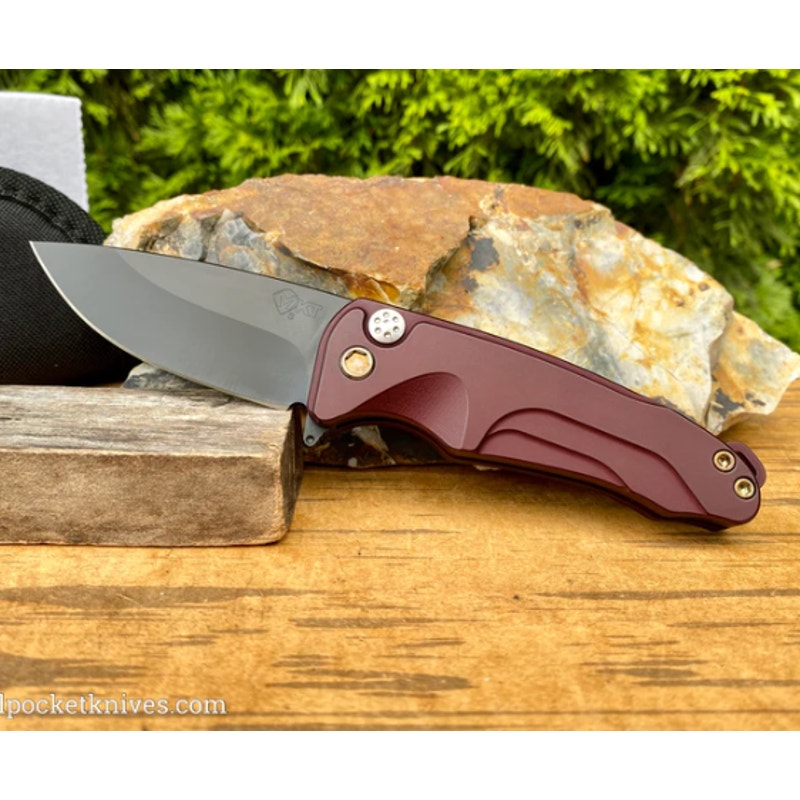 Medford ~ Smooth Criminal ~ Plunge Lock Flipper Knife ~ Red ~ (3" Black PVD)