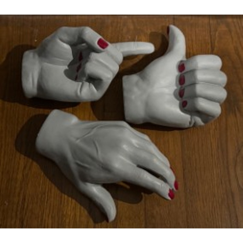 Handpainted Composite Hands ~ Thumbs Up ~ Pointer ~ Holding Hand