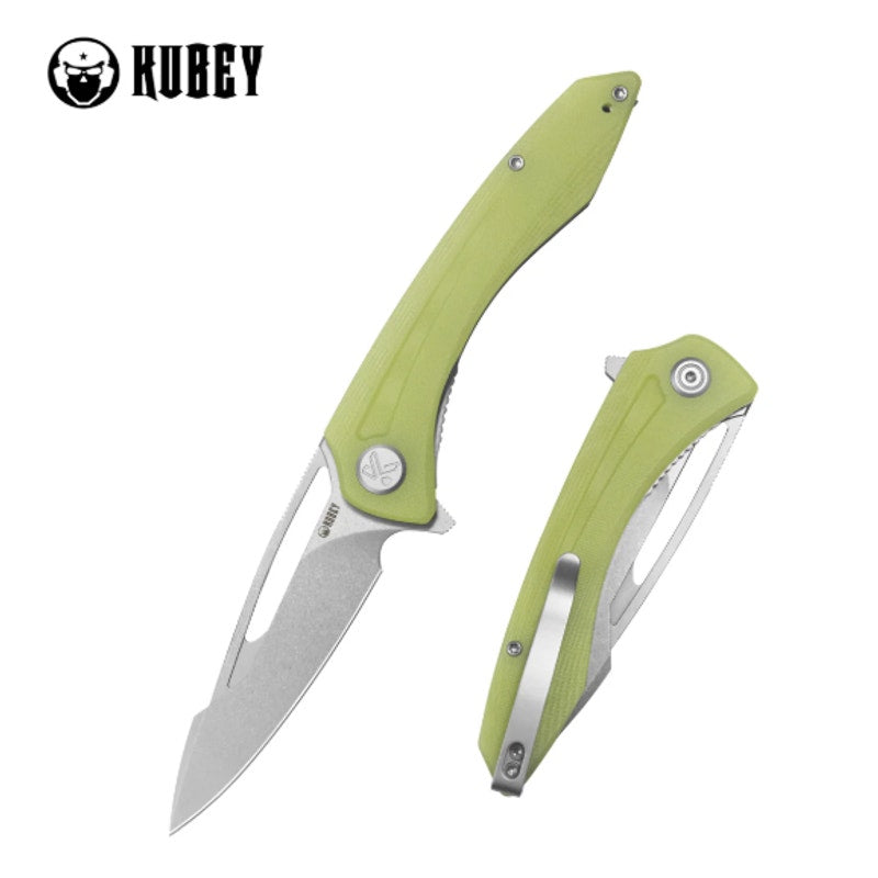 Kubey ~ Merced ~ 3.46" Beadblasted 14c28n Blade ~ Durable Yellow G10