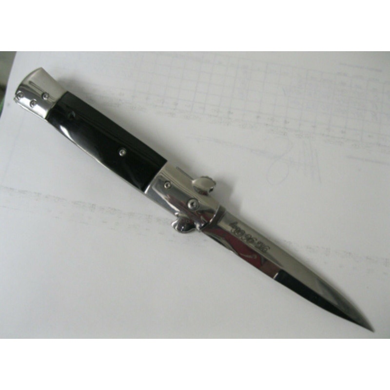 THE 96 BAY 9" FOLDING ASSISTED OPEN STILETTO~STAINLESS STEEL BLADE