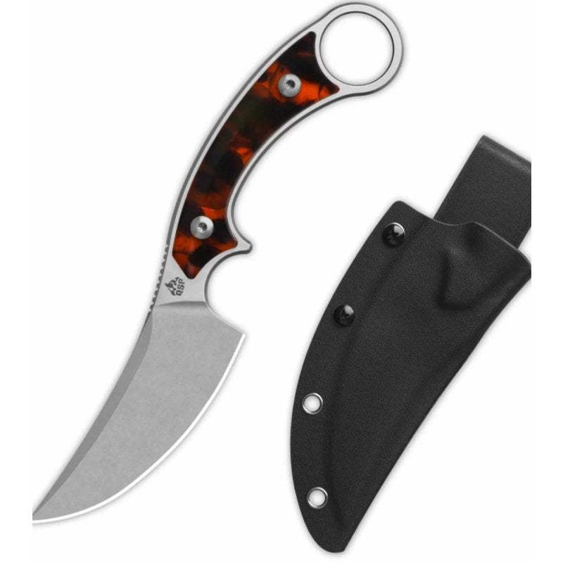 QSP Viper Fixed Blade Knife Tortoise Resin Handle