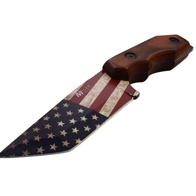 MTECH USA Fixed Blade Knife, Brown, 4.25 in