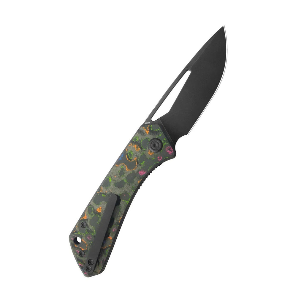 Kubey ~ Thalia ~ Camo Carbon Knife ~ M390 Blackwash Finish ~ KB331A