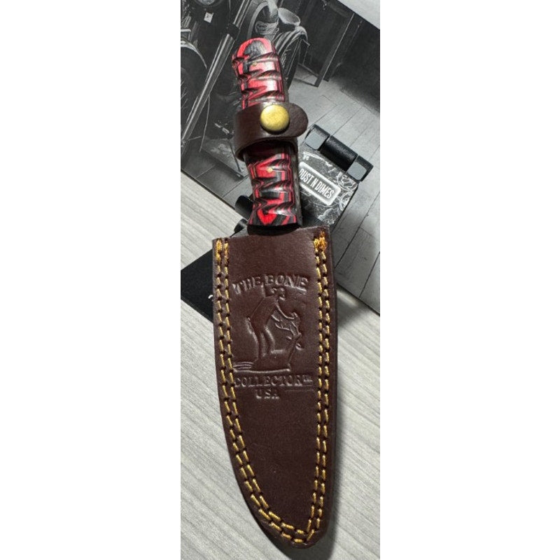 8" Handmade Damascus Skinner w/ Sheath