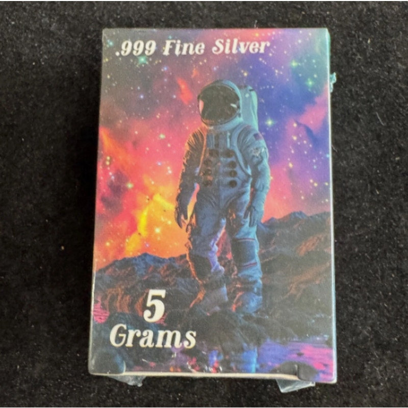 SEALED 5 Gram .999 fine silver Astronaut - Pan Silver Company - 3000 minted