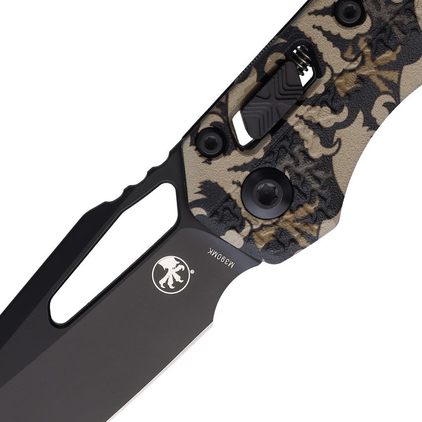 Microtech ~ MSI Black Ram-Lok Knife ~ Claw Camo Tri Grip ~ 210T-1PMCWC-Z4