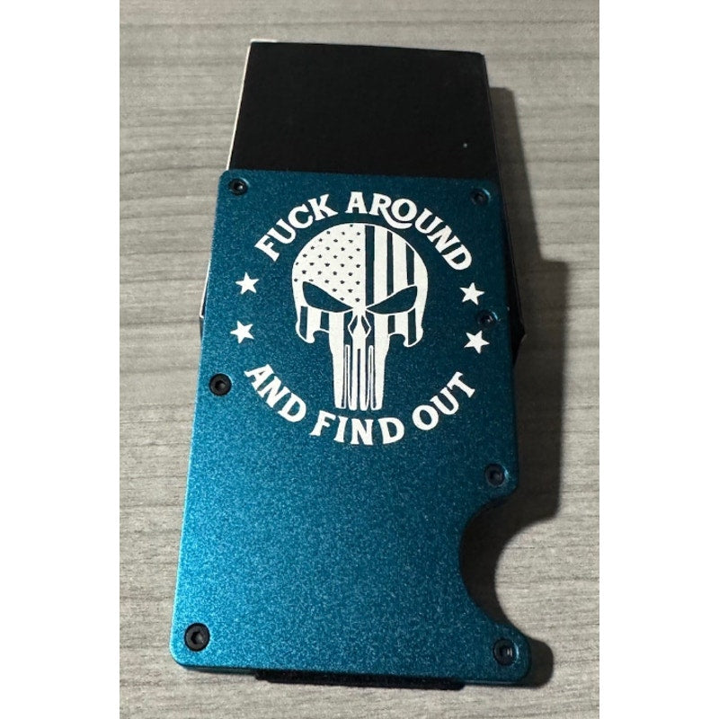 FAFO Punisher Flag RFID Blocking Wallet - BLUE