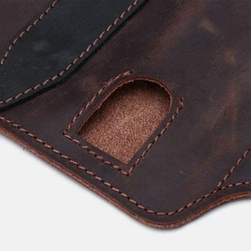 EDC Leather Knife Case & Flashlight Slot Tactical Pack: 1 Pouch