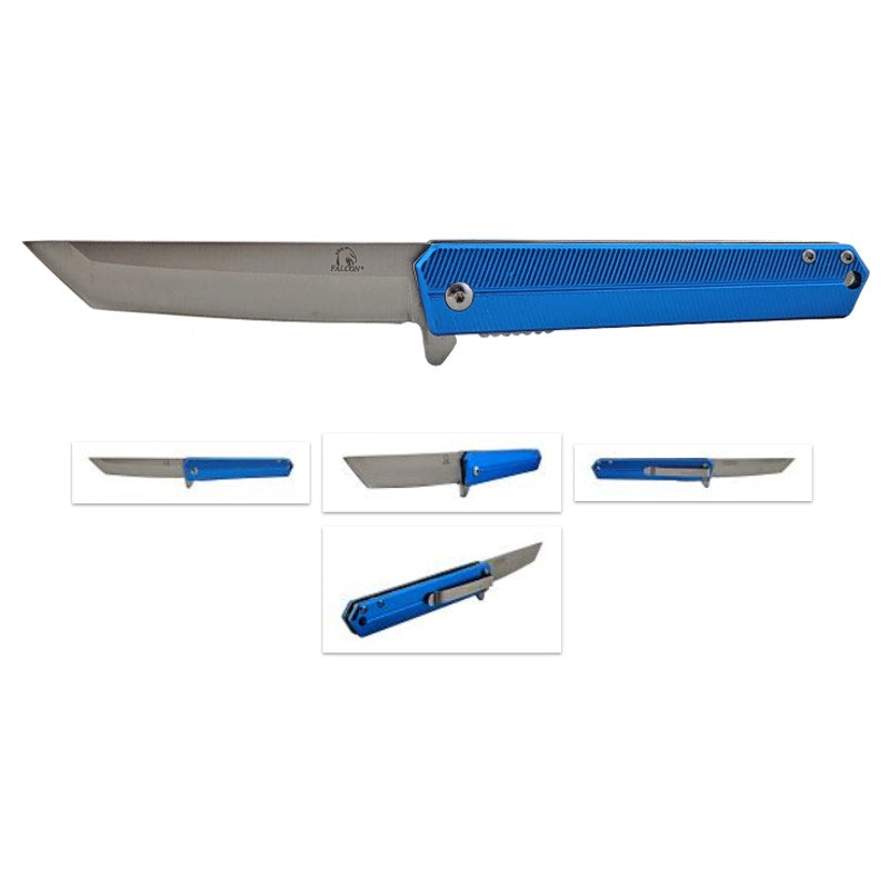 Falcon Knives 4.75" Feather Flight Adventure's Steel Folding Pocket Knife - Blue