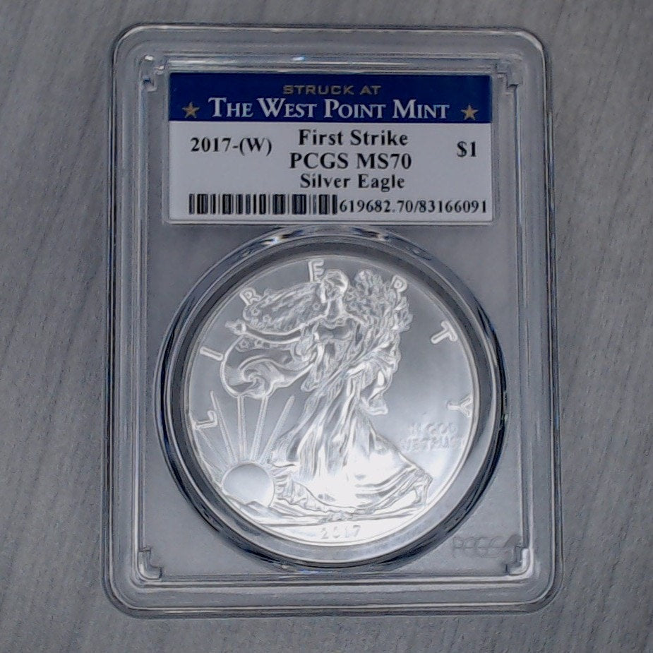 2017-W ~ $1 Silver Eagle ~ First Strike ~ PCGS MS70 ~ West Point Label