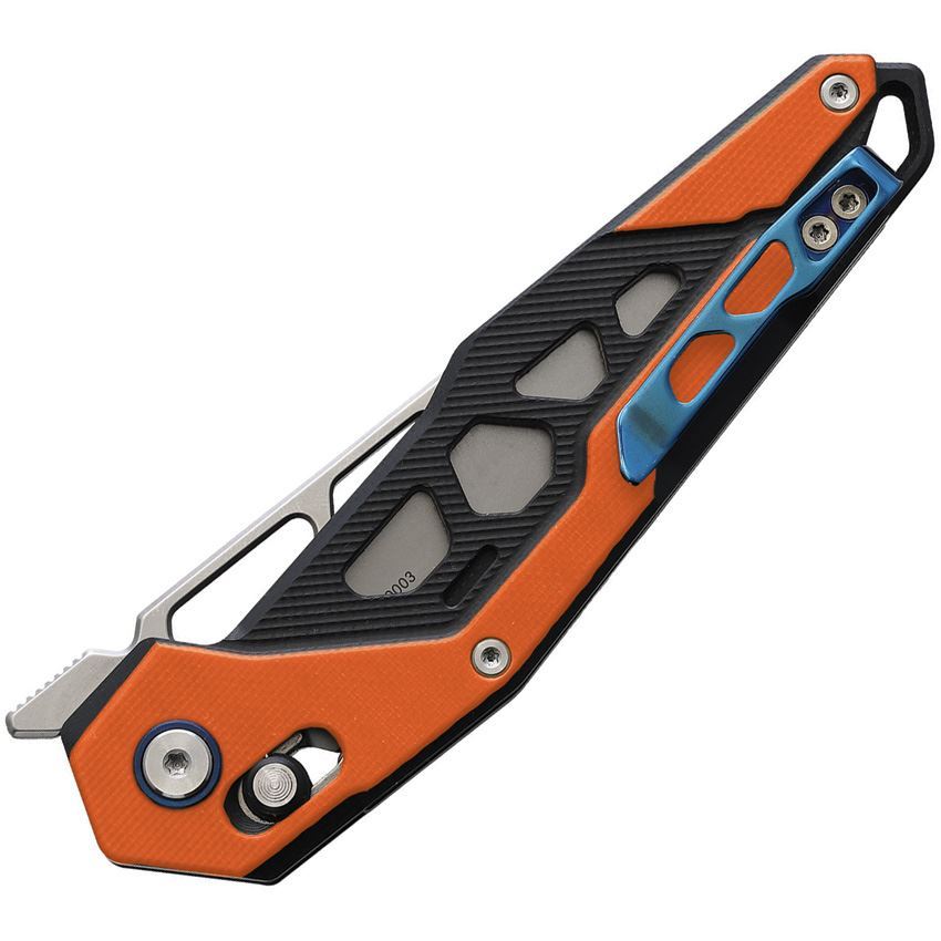 SRM ~ Mecha ~ Front Flipper Knife 3.27in D2 Steel-Orange G10 ~ 9225-GJ