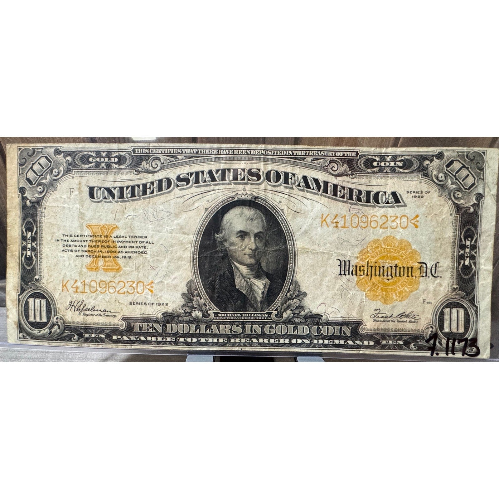 1922 Series $10 Gold Certificate
