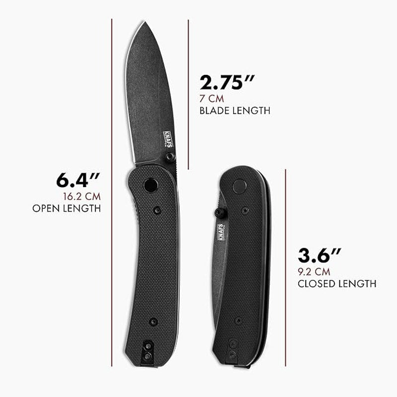 Knafs ~ Lander 1 - Contoured Black ~ 14C28N ~ EXTRA Translucent White Scales