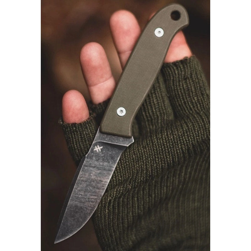 Double X Knives Bush Baby Knife 2.75" D2 Fixed Blade G10 Handle with Sheath