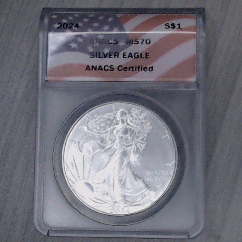 2024 ~ 1oz Silver Eagle ~ ANACS MS70