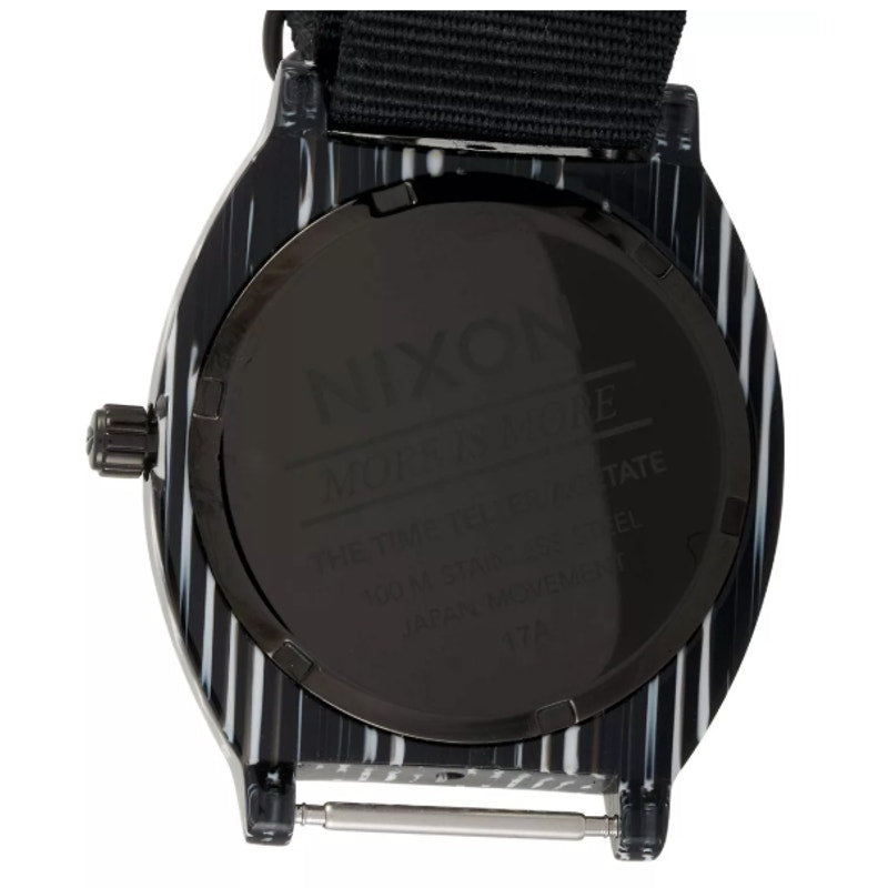 Nixon ~ Time Teller Acetate ~ All Black/Silver 40 mm Watch ~ A327-2345