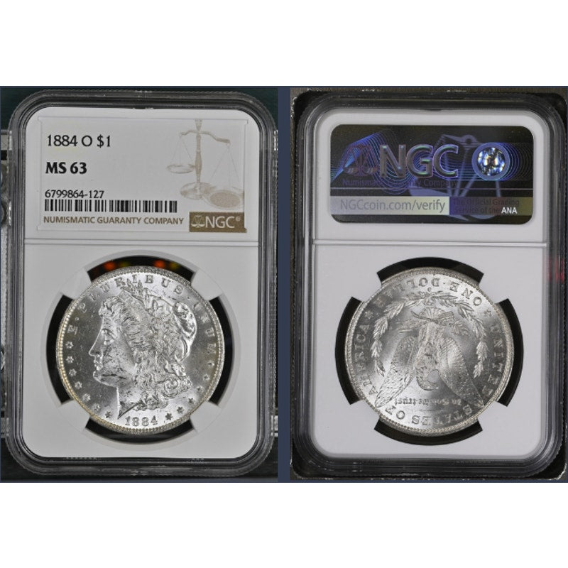 1884 O ~ Morgan $1 ~ NGC MS63