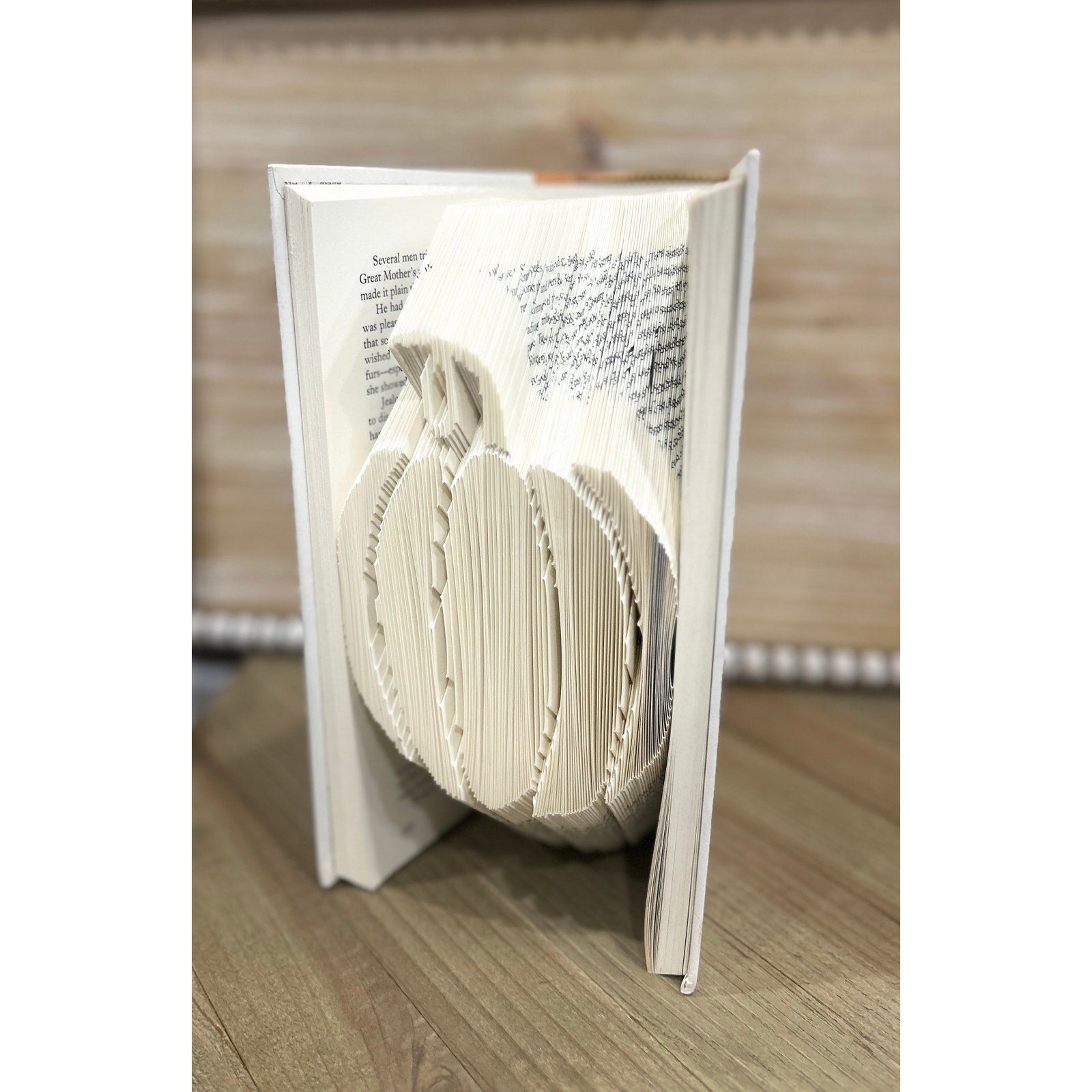 Handcrafted Upcycled ~ Folded Book Art ~ Pumpkin