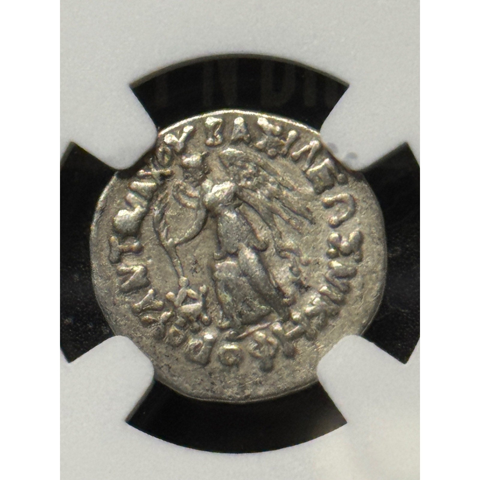 Antimachus II c174-165 BC KINGDOM OF BACTRIA AR Drachm ~ NGC Ch F