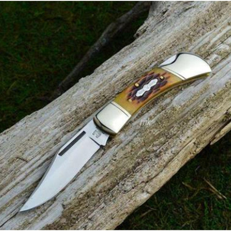 Rough Ryder Amber Jigged Bone Lockback Folding Blade