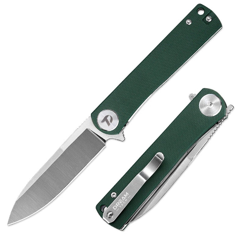 DREAMTECH ~ Green G10 Folding Knife ~ D2 Blade ~ D3896GGR
