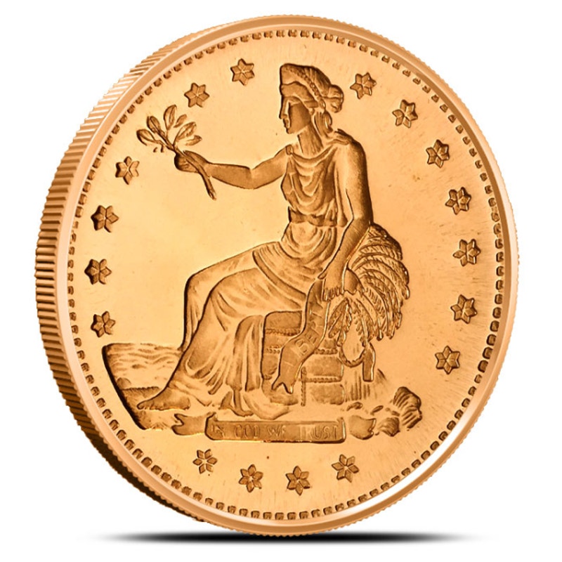 1oz .999 Copper "Trade Dollar" Round