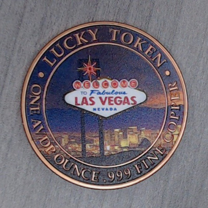 1oz .999 Copper Round ~ Las Vegas Lucky Token ~ Poker Chip ~ Tube of 20
