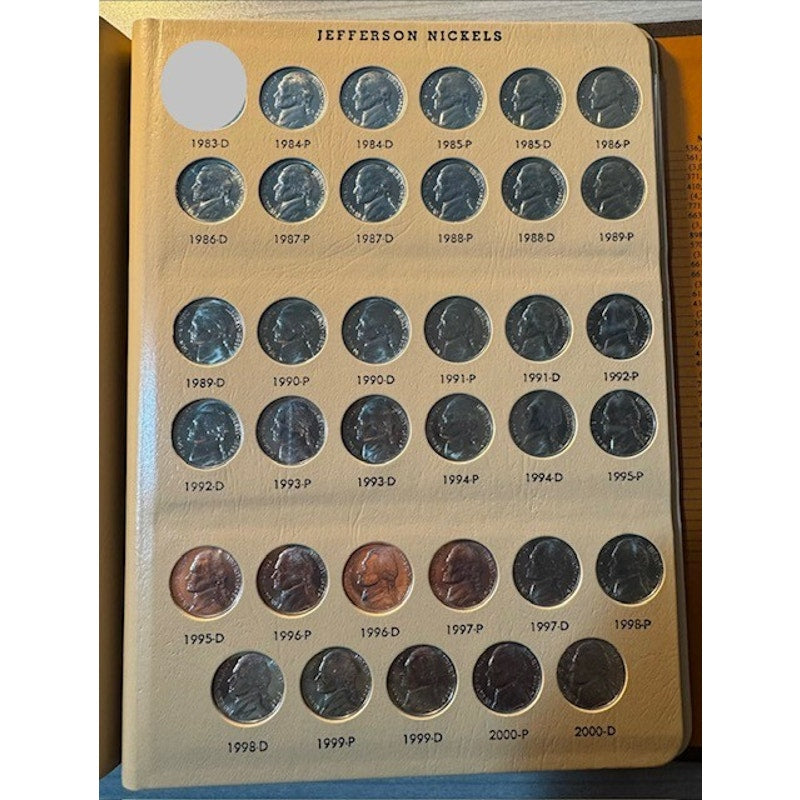 Jefferson Nickels Album (1938-2016) - 85% Complete - 149/175 Nickels in set