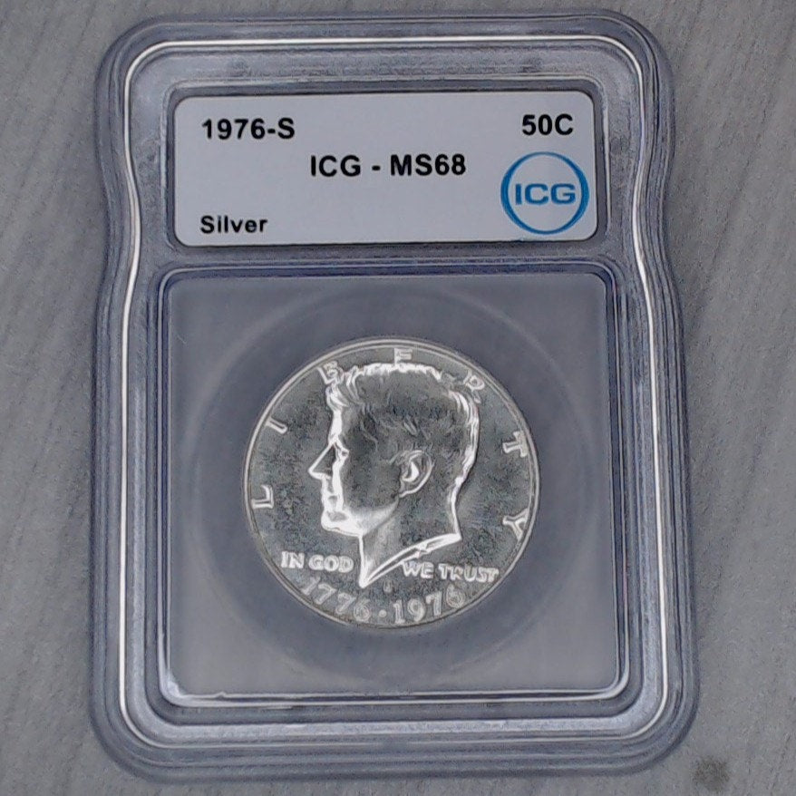 1976-S ~ 50c ~ Bicentennial Kennedy Half ~ ICG MS68