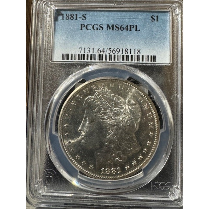 1881-S Morgan $1 PCGS MS64PL