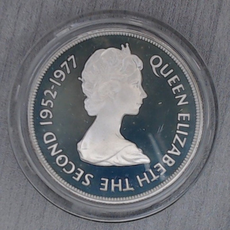 6 February 1977 ~ Tristan Da Cuhna 25 Pence ~ Queen Elizabeth II Jubilee ~ .925