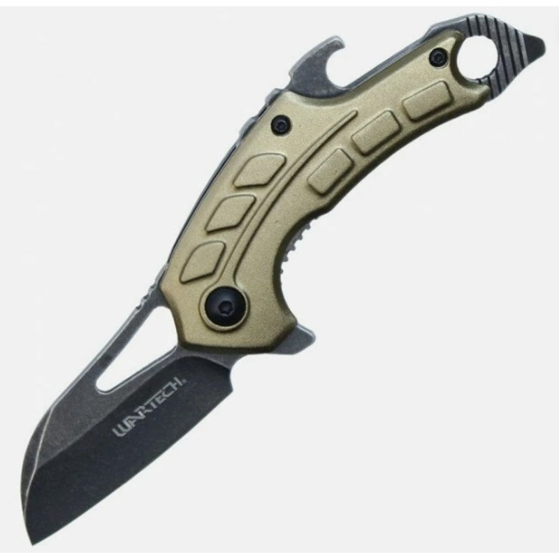 WarTech ~ Spring-Assist 2" Wharncliffe Blade ~ Bottle Opener ~ EDC Desert Tan