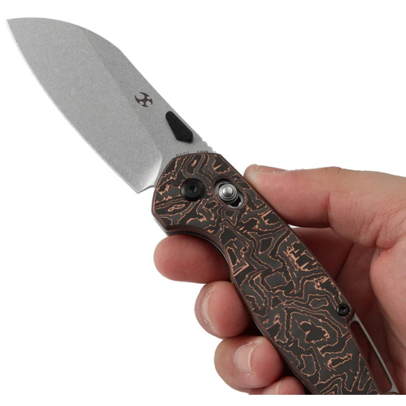 Kansept ~ Model 6 Crossbar Lock Knife ~ Copper Carbon Fiber Handle ~ K1022V2