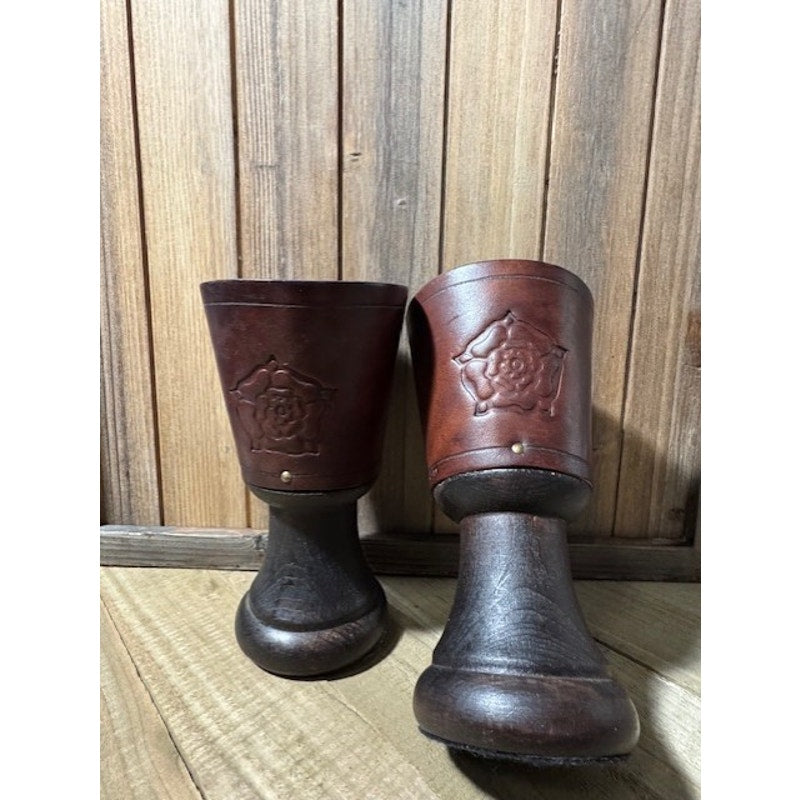 5 3/4" Hampton Court Palace Leather Tudor Goblets - Qty. 2