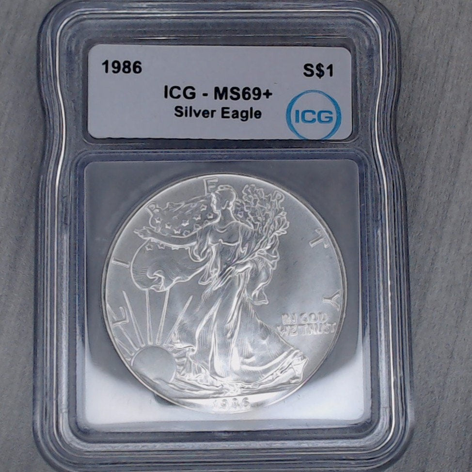 1986 ~ $1 Silver Eagle ~ First Year of Issue ~ ICG MS69+