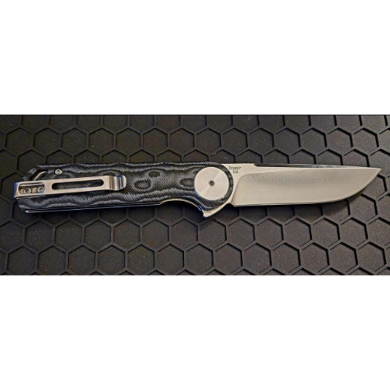 DREAMTECH ~ Liner Lock Knife ~ Black Camo Carbon Micarta ~ D2 Blade ~ D3897MG