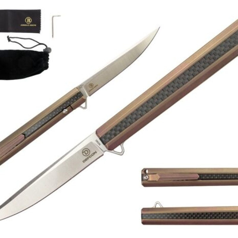 DEFCON ~ JK (Jungle Knife) ~ 7.1″ Titanium Handle M390 Folding Knife ~ TF9389-1