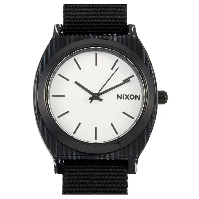 Nixon ~ Time Teller Acetate ~ All Black/Silver 40 mm Watch ~ A327-2345