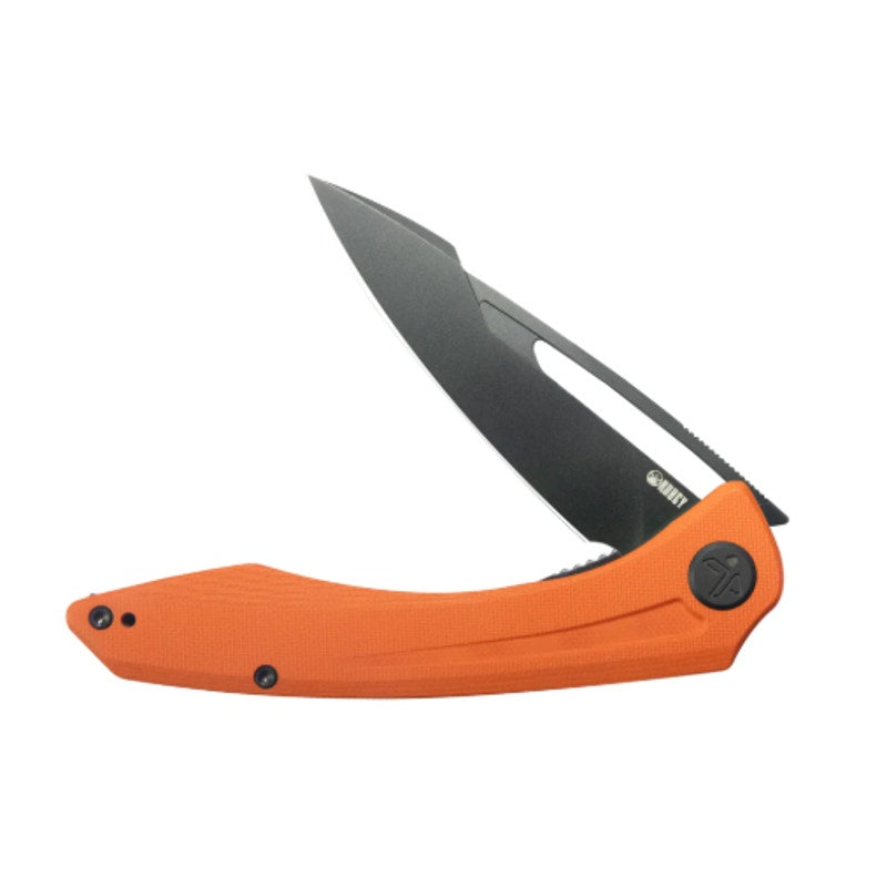 Kubey ~ Merced ~ 3.46" Blackwash 14c28n Blade ~ Durable Orange G10