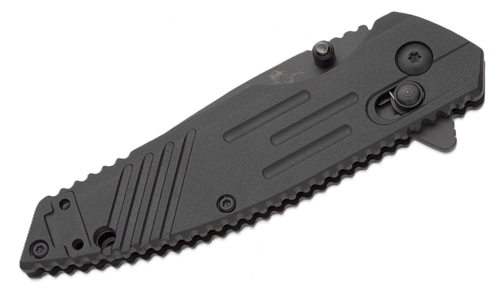 Bear & Son Bear OPS Rancor IX Slide Lock Flipper Knife 2.83" D2 Black Serrated