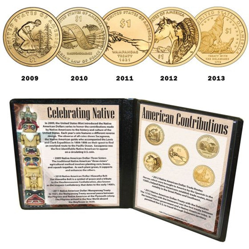 First Comm Mint ~ Celebrating Native American Contributions ~ 5pc Coin Set